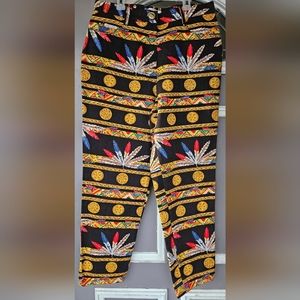 Christian Llinares native American print pants 32" x 26" (gc)